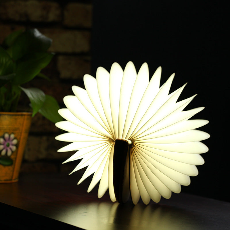 Semicircle Leather Led Folding Flip Book Lamp