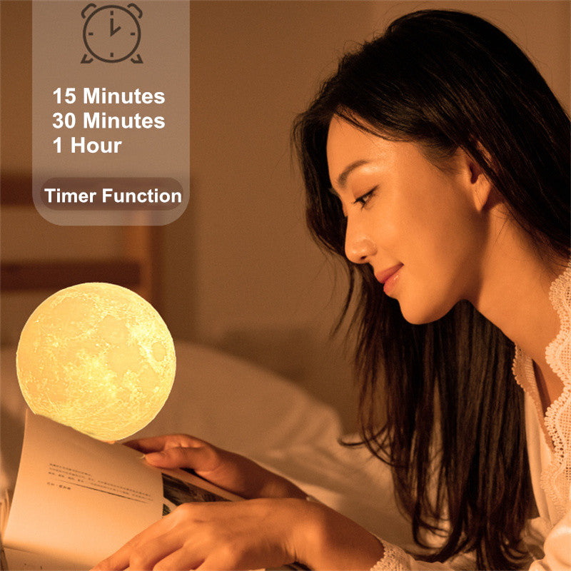 3D Magnetic Floating Moon Lamp (16 Colors, Remote)