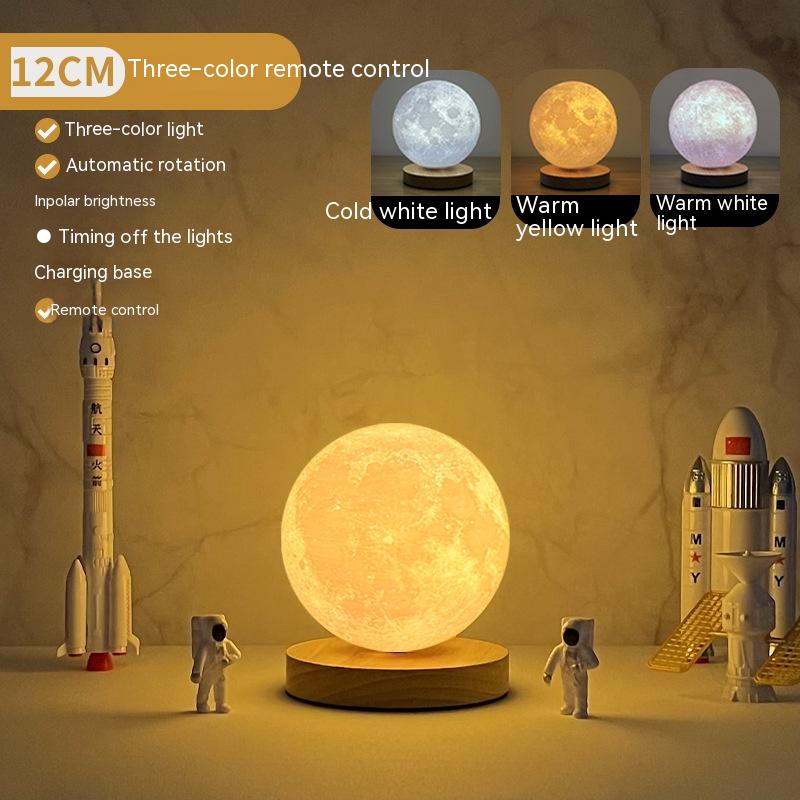 3D Magnetic Floating Moon Lamp (16 Colors, Remote)